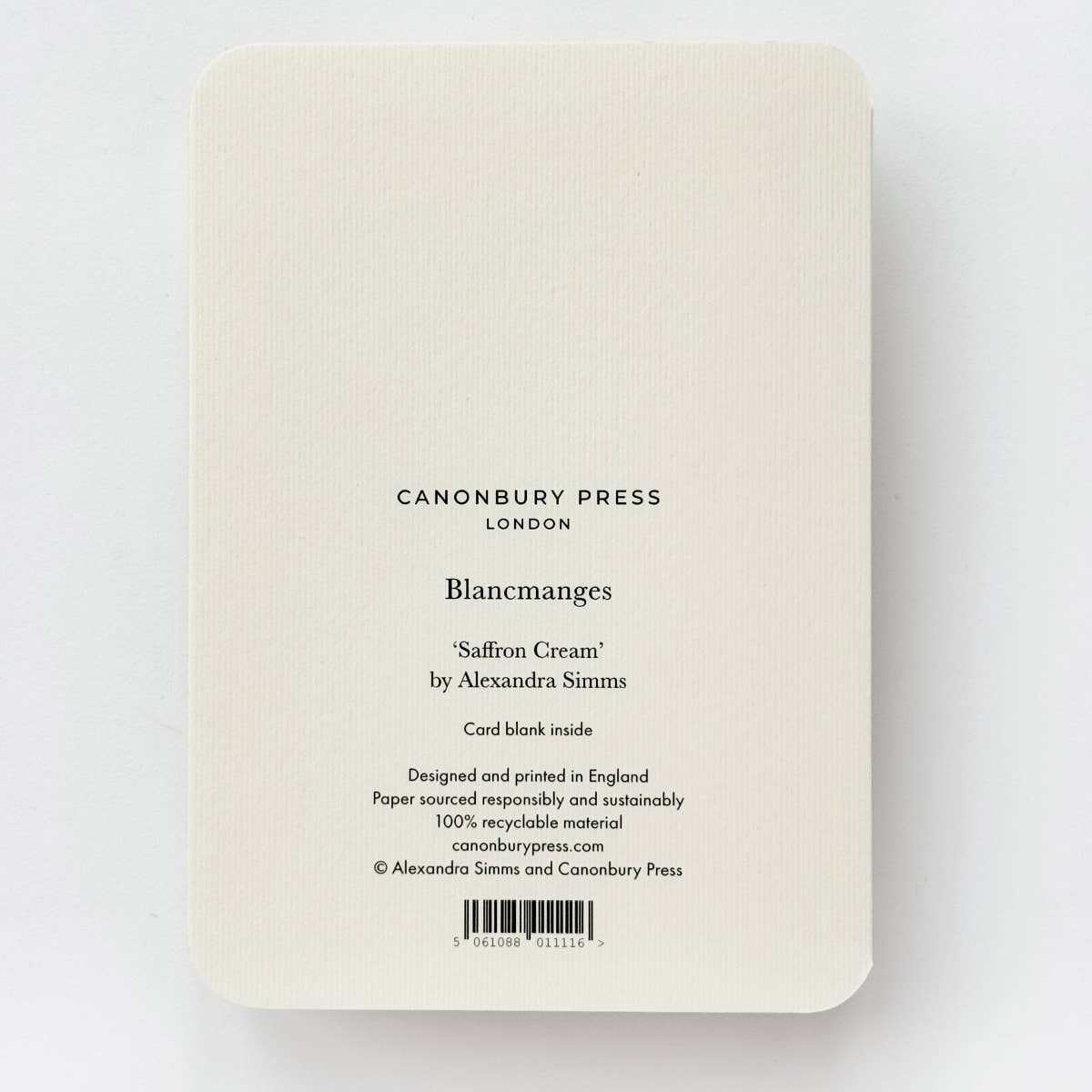 Saffron Cream Blancmange Greeting Card