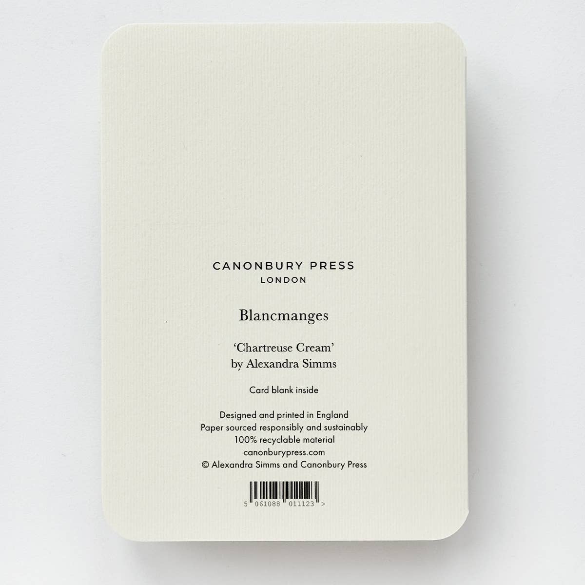 Chartreuse Cream Blancmange Greeting Card