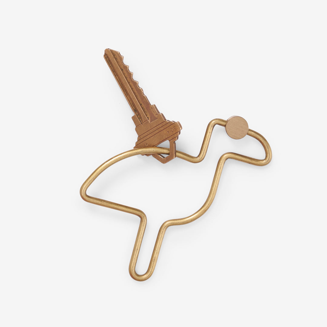 Bird Brass Key Ring