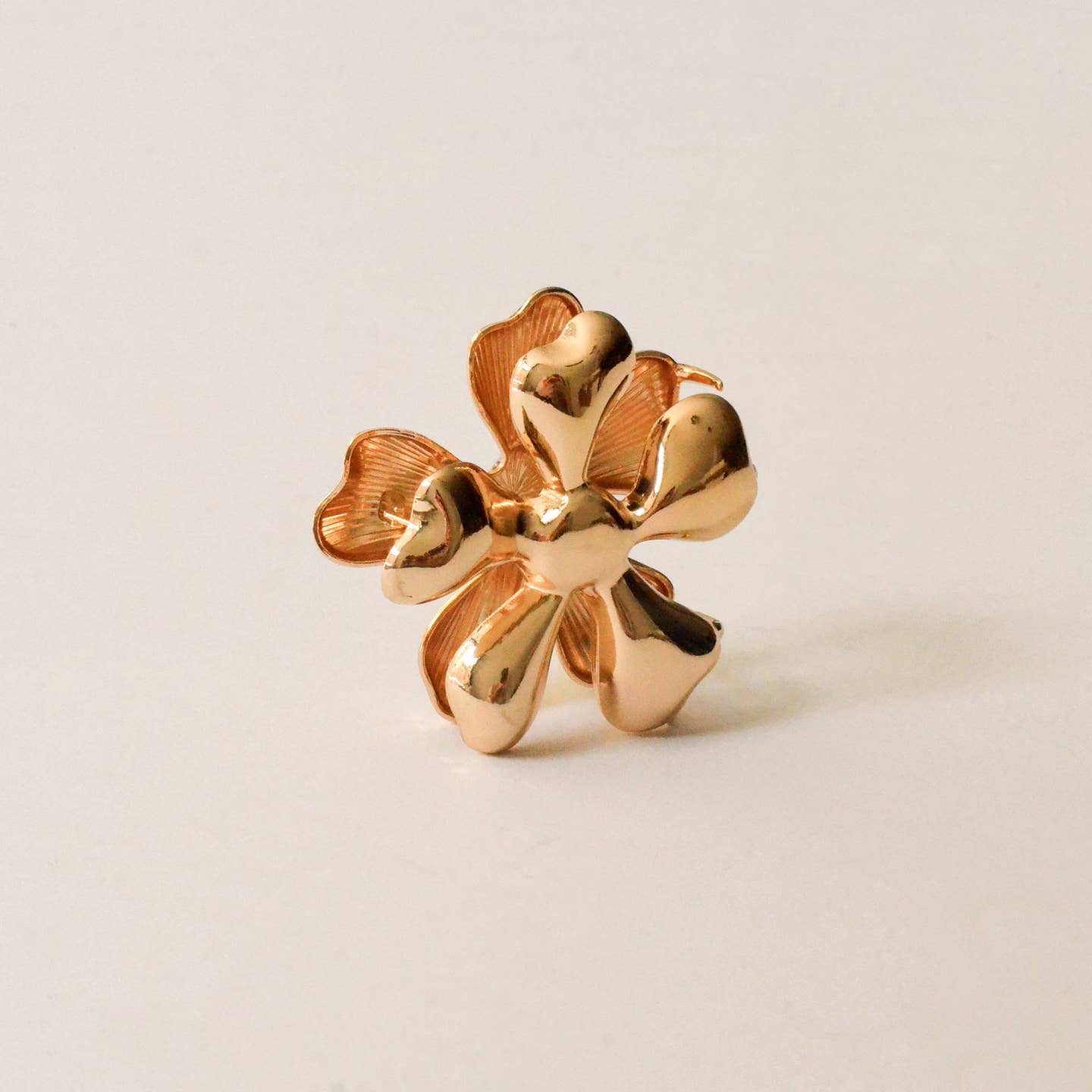 Gold Flower Metal Hair Claw Clip