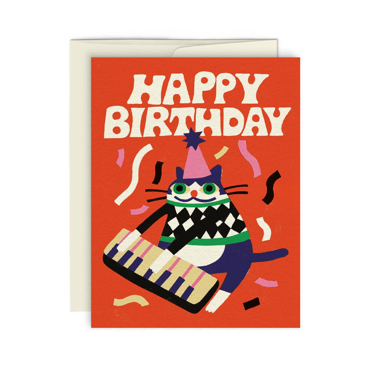 Jazzy Cat Birthday — Greeting Card