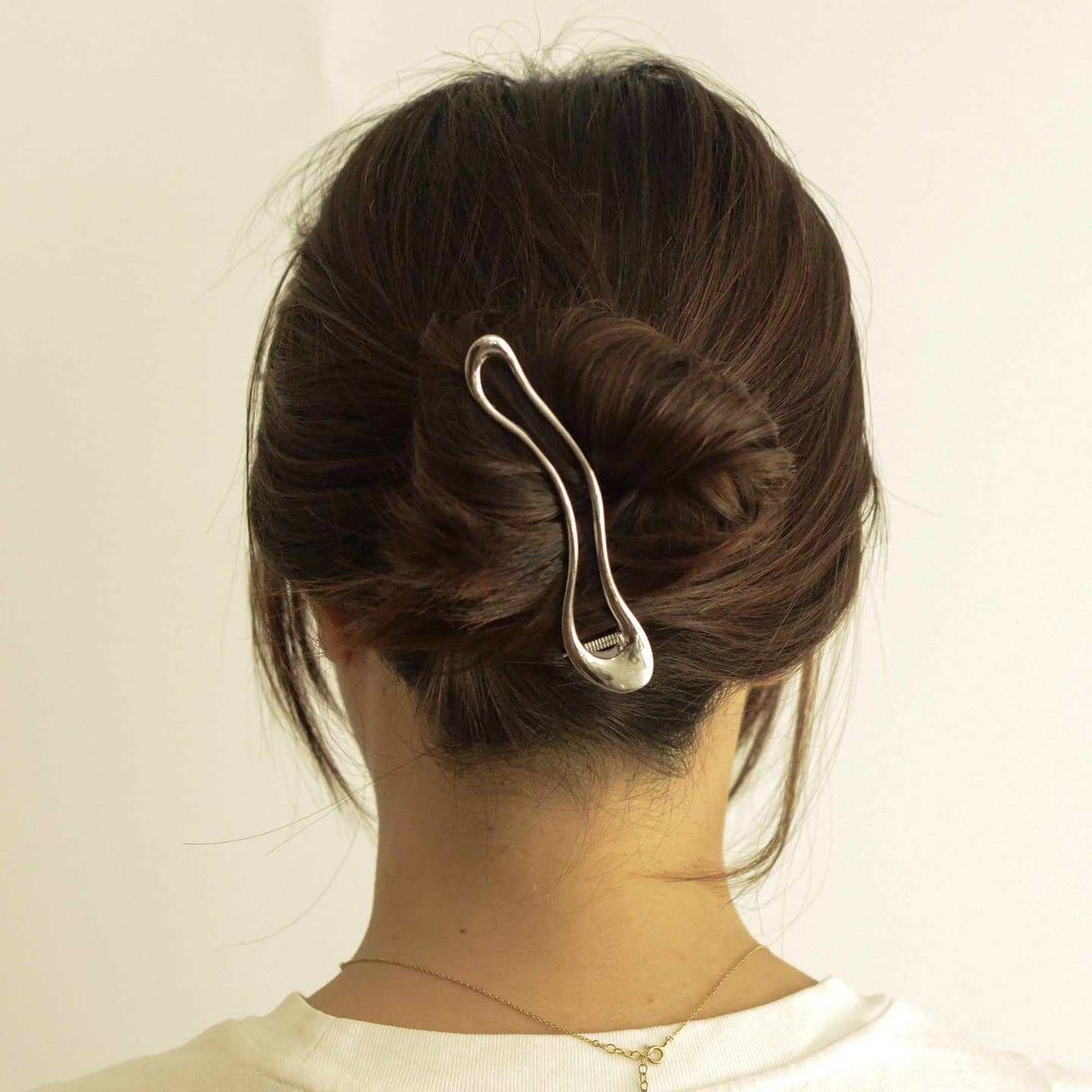 Silver Long Metal Hair Claw Clip