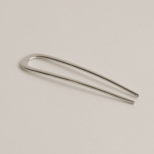 Silver Minimalist Bent U-Shaped Hair Stick