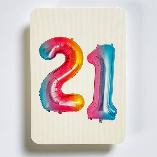 21st Birthday Balloon No.21 Greeting Card
