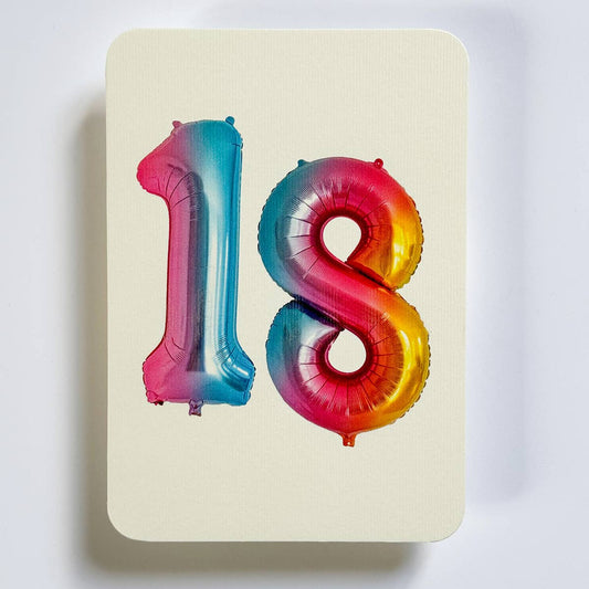 18th Birthday Balloon No.18 Greeting Card