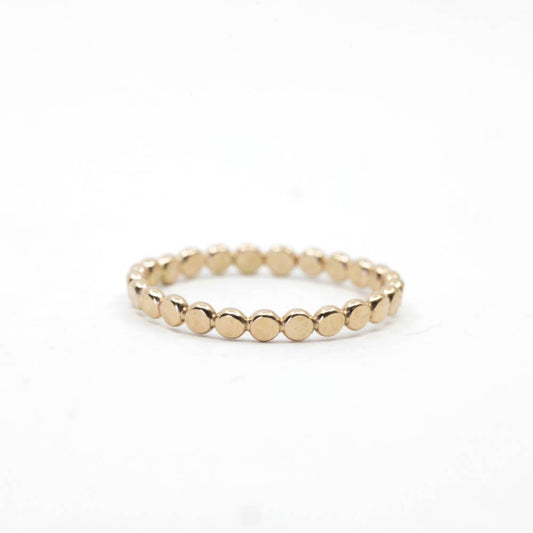 Coin Hammered Disc Ring in Gold Filled or Sterling Silver