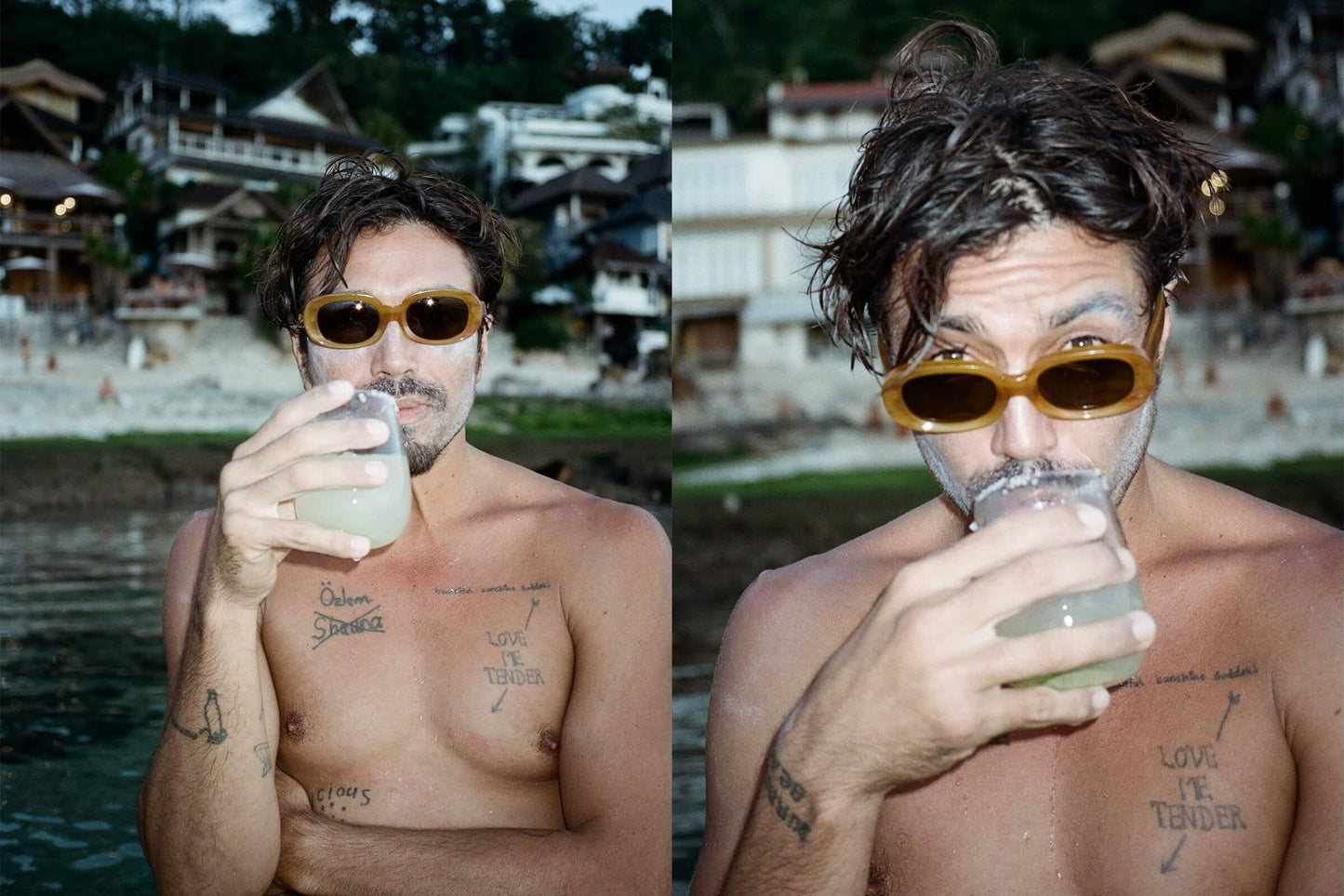 The Bikini Vision Sunglasses in Sunshine Demi Bio / Polarized Grapeseed