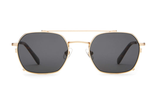 The Jazz Safari Sunglasses in Brushed Gold & Tortoise Bio / Polarized Grey