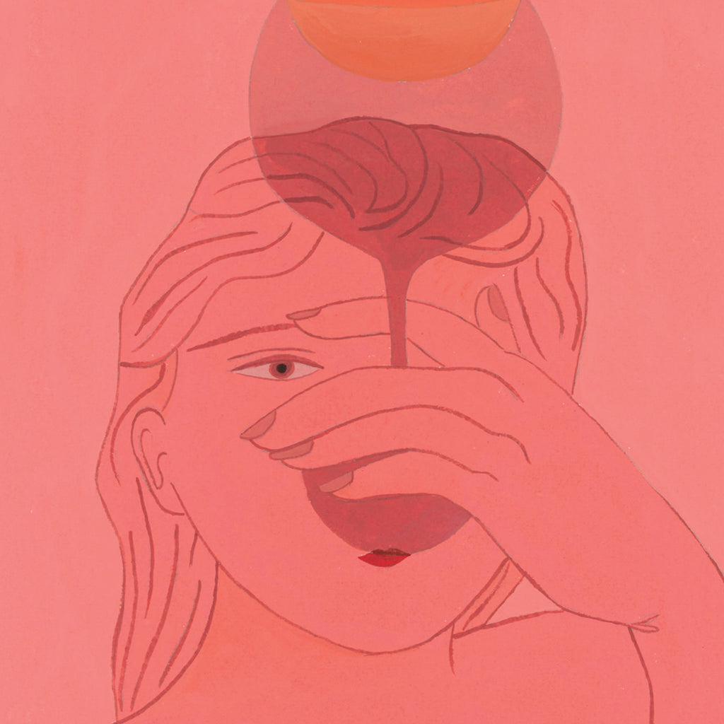 Girl And Orange In Glass Wall Art