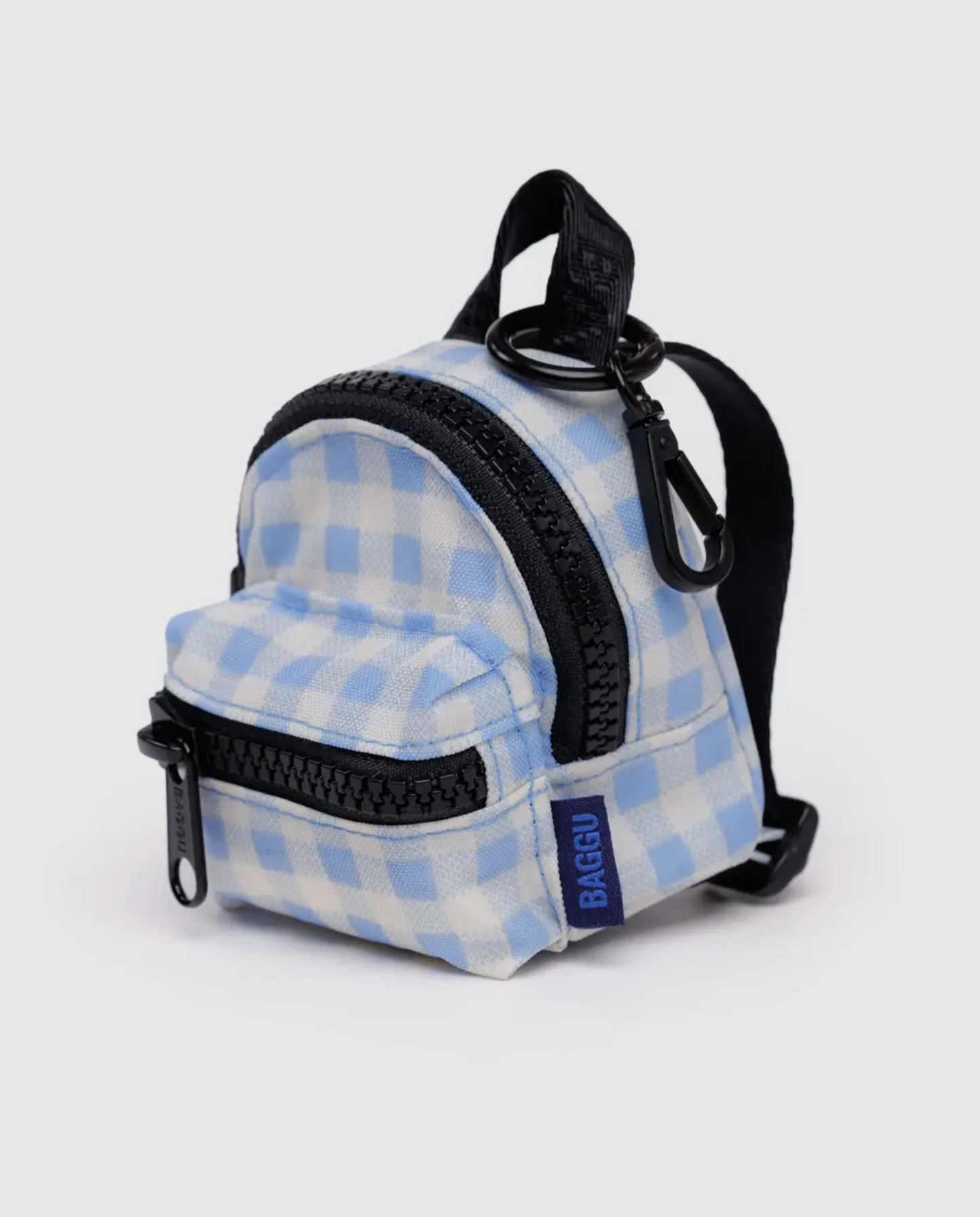 Backpack Charm in Light Blue Gingham