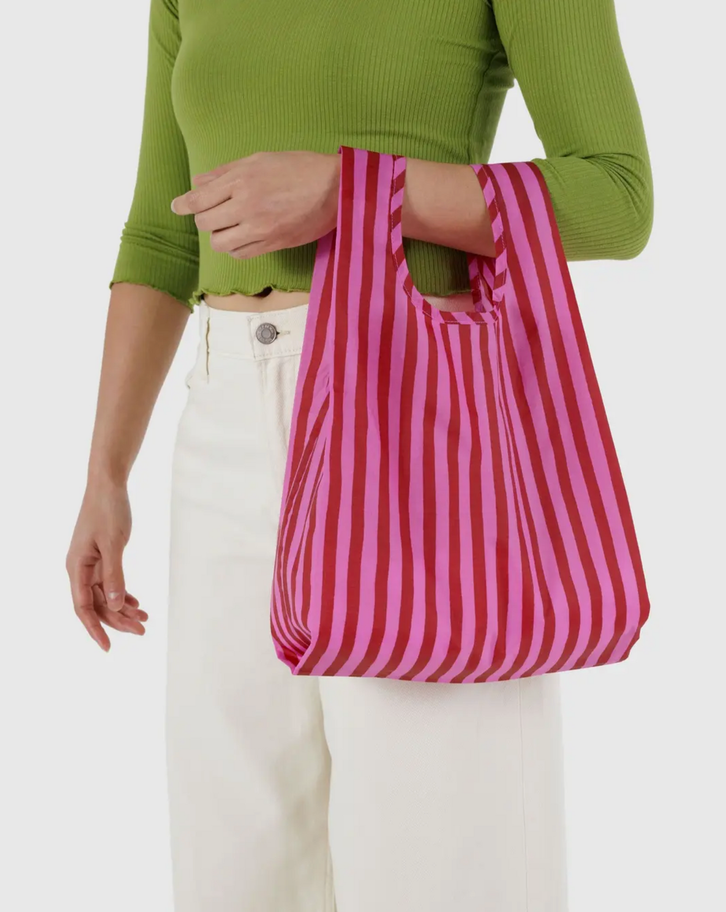 Baby Baggu in Pink & Red Painted Stripe