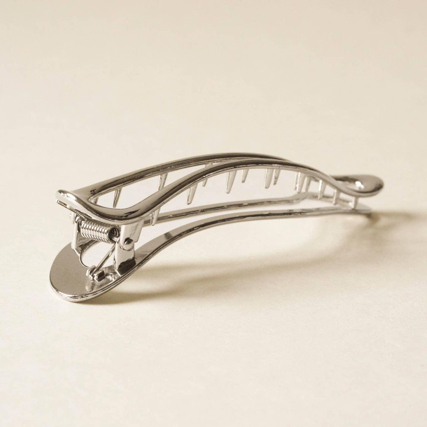 Silver Long Metal Hair Claw Clip