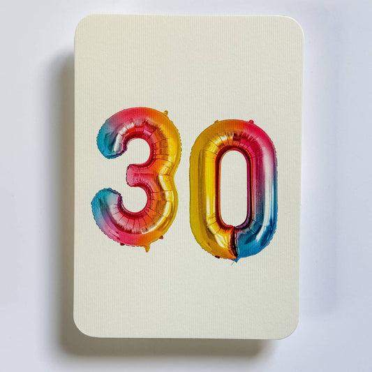 30th Birthday Balloon No.30 Greeting Card